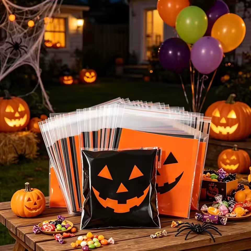 Food Halloween Snacks - 50/100 pezzi Sacchetti per Caramelle di
